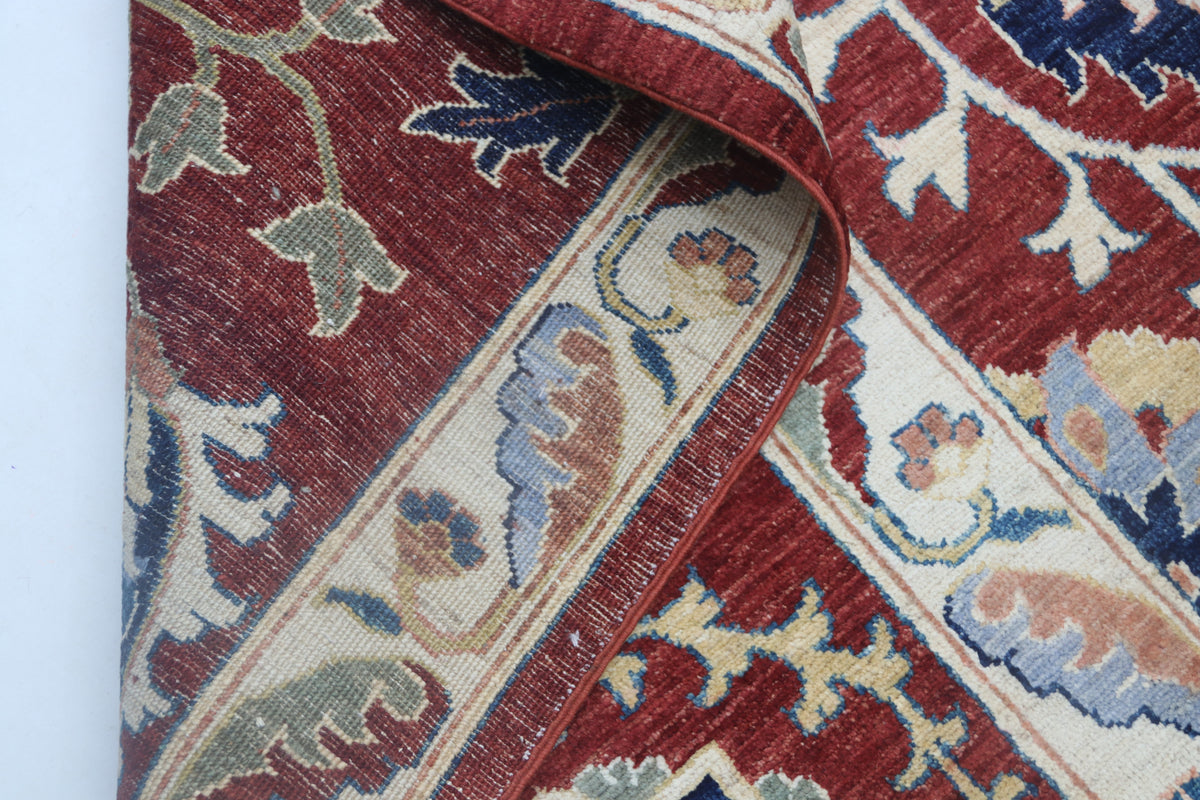 Detail view 9 of red Chobi 35/40 handwoven wool rug, 10 x 14 ft