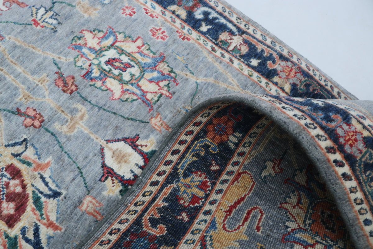 Detail view 9 of gray Chobi 35/40 handwoven wool rug, 3 x 26 ft