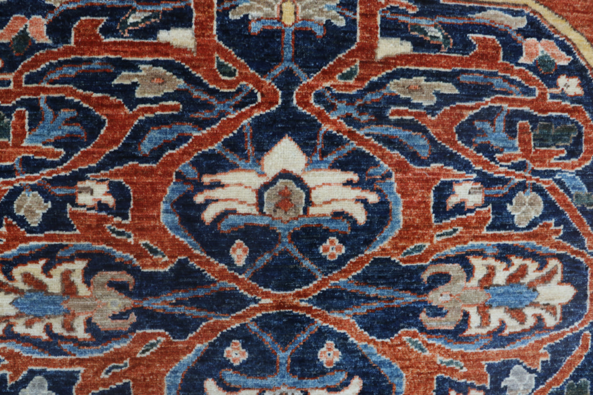 Detail view 4 of copper Chobi 35/40 handwoven wool rug, 8 x 10 ft
