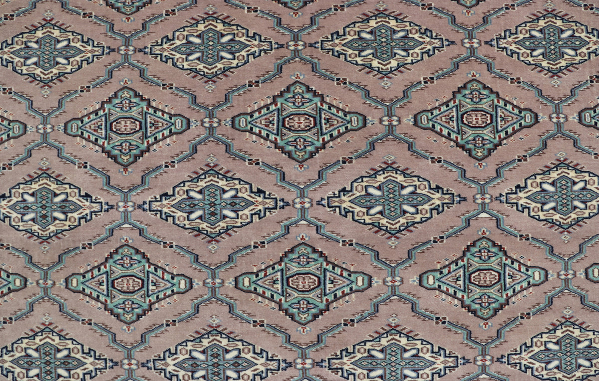 Detail view 3 of gray Fine Jaldaar handwoven wool rug, 7 x 8 ft