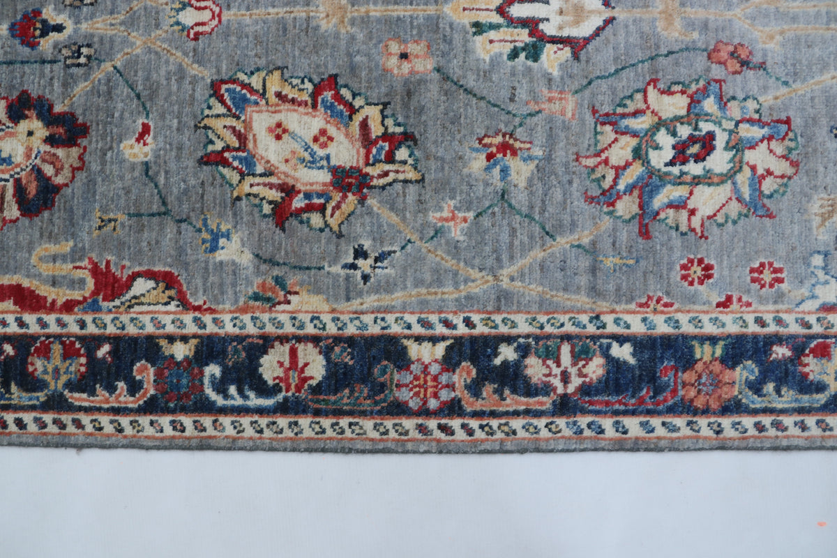Detail view 4 of gray Chobi 35/40 handwoven wool rug, 3 x 26 ft