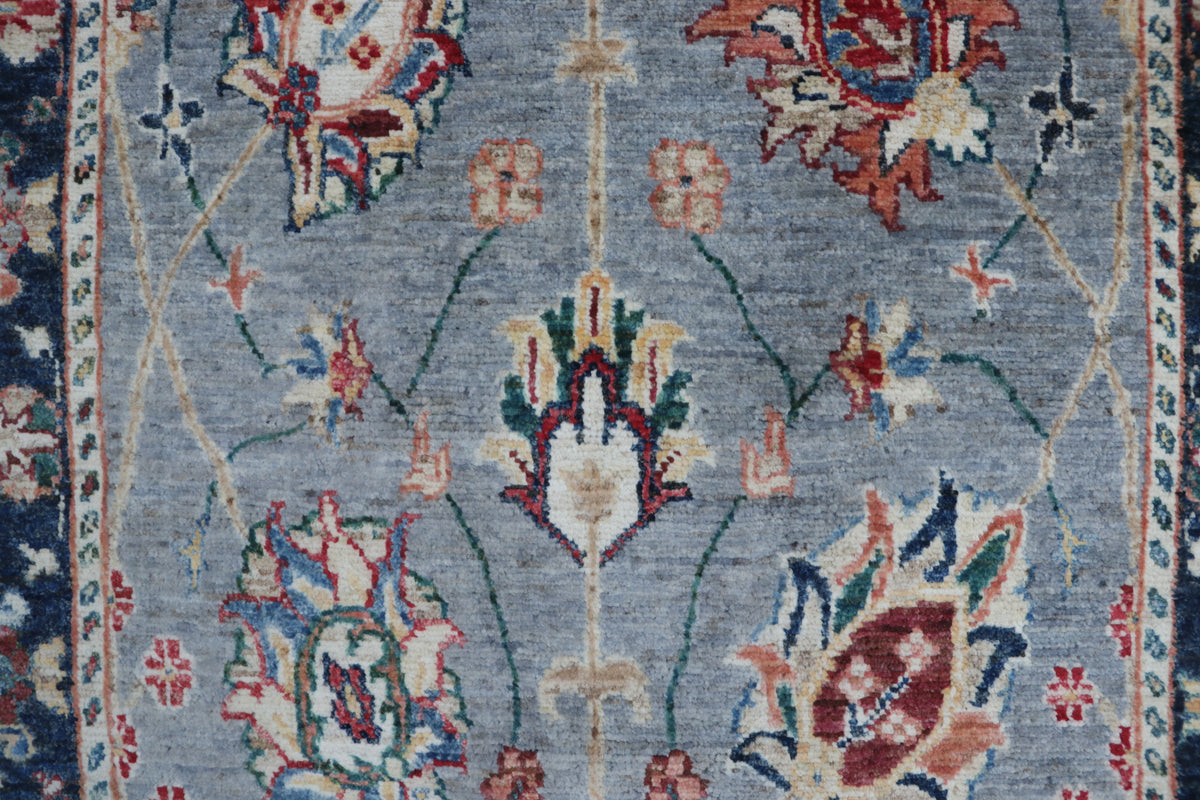 Detail view 5 of gray Chobi 35/40 handwoven wool rug, 3 x 26 ft