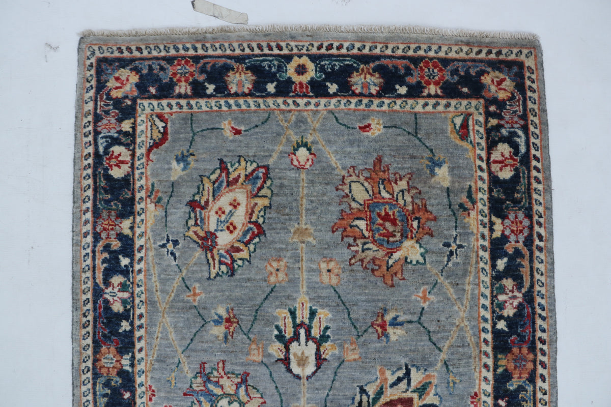 Detail view 6 of gray Chobi 35/40 handwoven wool rug, 3 x 26 ft