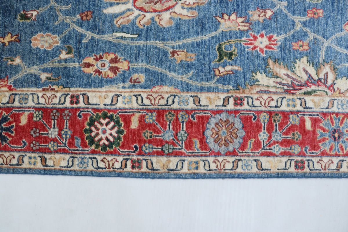 Detail view 4 of blue Chobi 35/40 handwoven wool rug, 3 x 29 ft