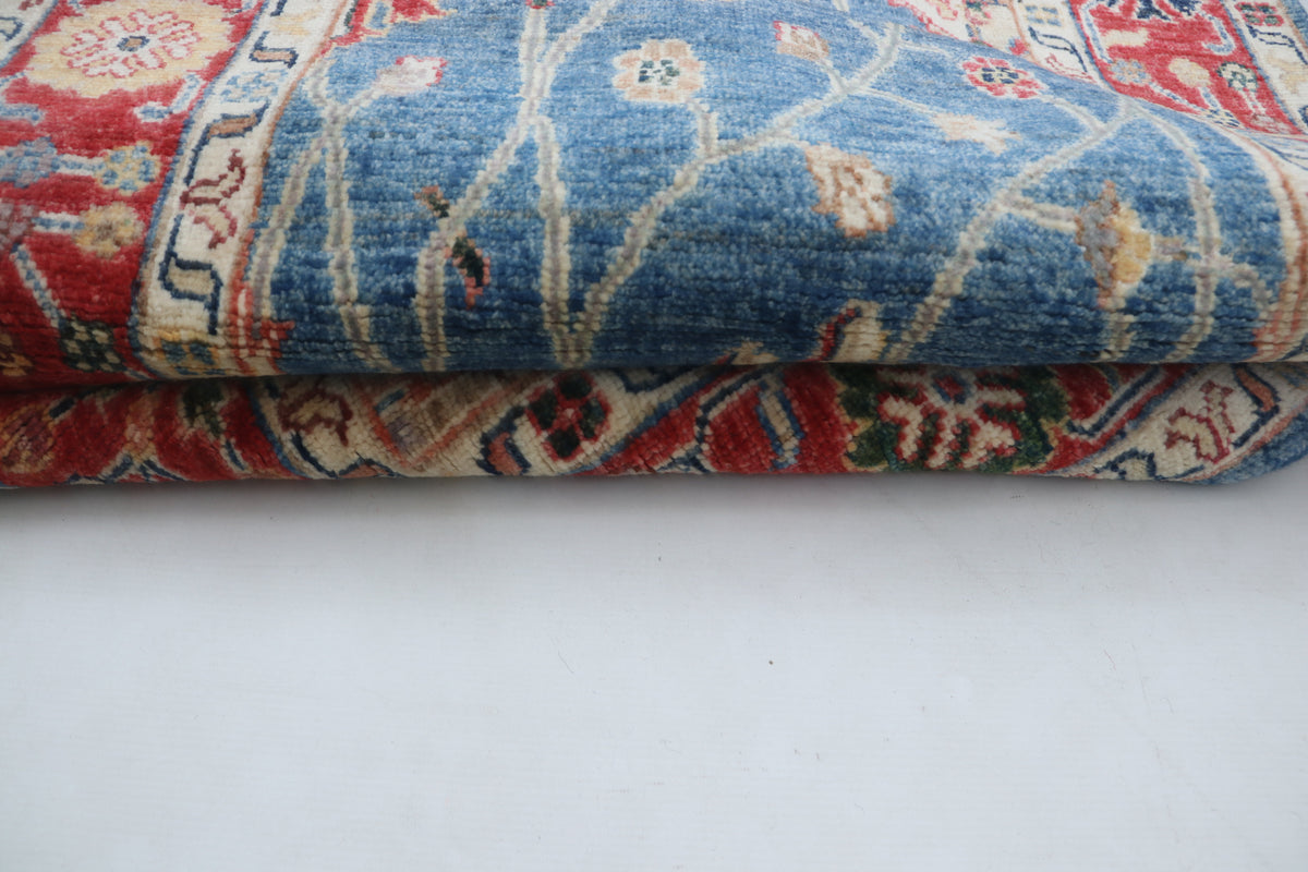 Detail view 8 of blue Chobi 35/40 handwoven wool rug, 3 x 29 ft